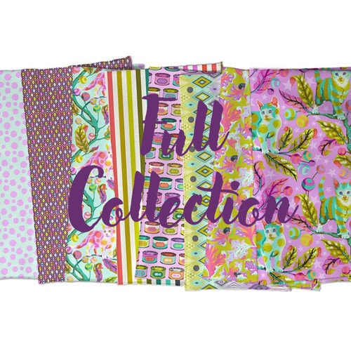 PRE-ORDER Tabby Road Deja Vu Full Collection One Yard Bundle Tula Pink for Free Spirit - 8 Pieces