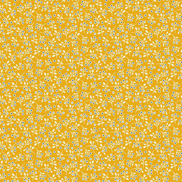 Early Autumn Blueberries Golden by Patrick Lose for Northcott Fabrics - 10443-58
