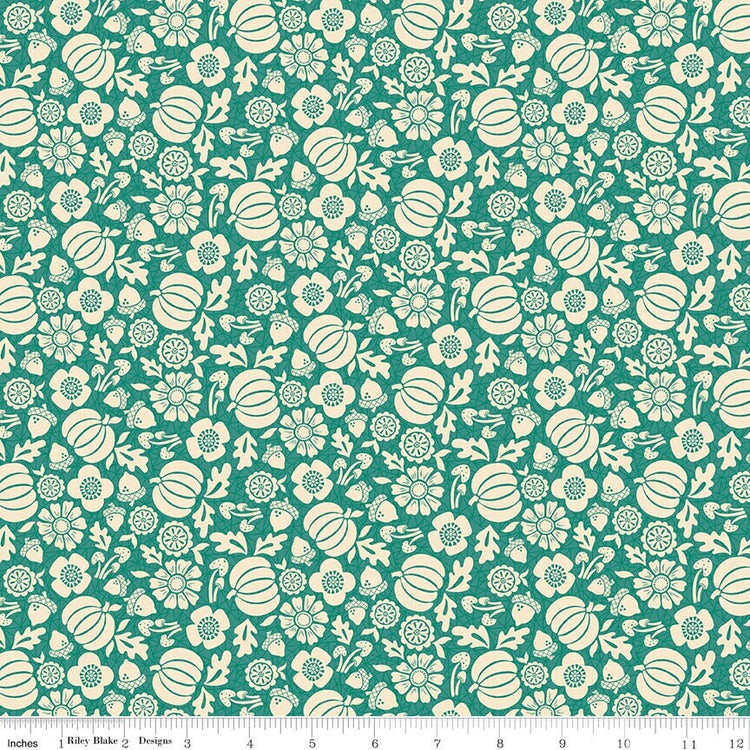 Autumn Afternoon Pumpkin Teal by Heather Peterson for Riley Blake Designs - C14871-TEAL