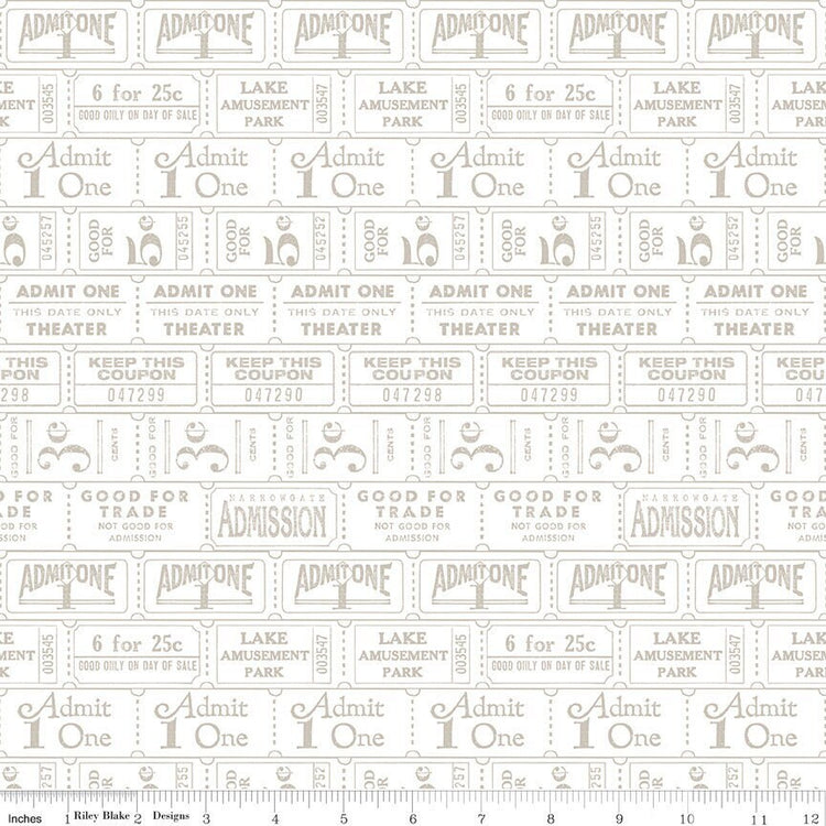 Journal Basics Ticket Row Gray by J. Wecker Frisch for Riley Blake Designs - C13053-GRAY