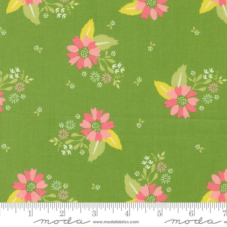 Strawberry Lemonade Carnation Florals Fresh Green by Sherri & Chelsi for Moda Fabrics - 37671 20