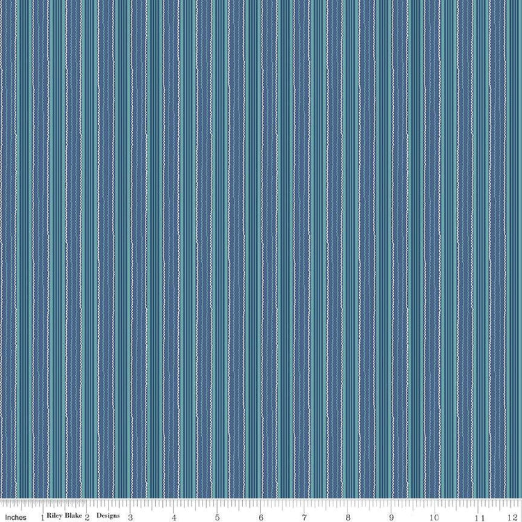 Autumn Stripe Denim by Lori Holt for Riley Blake Designs - C14665-DENIM