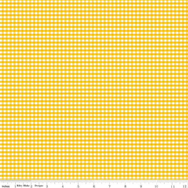 1/8" Gingham Mustard by Riley Blake Designs - C440-MUSTARD