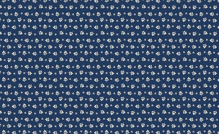 Classic Keepsakes In Blue Little Flower Buds Navy Blue by Kanvas Studio for Benartex Fabrics - 14654-55