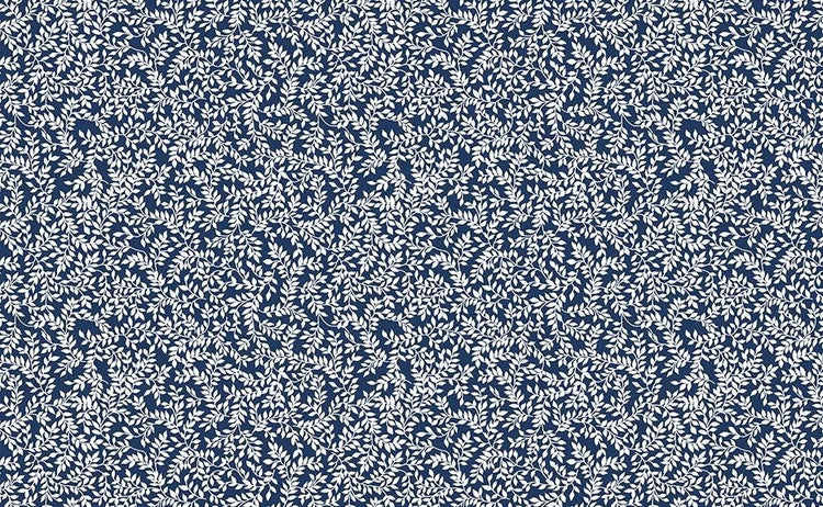 Classic Keepsakes In Blue Mini Ferns Navy by Kanvas Studio for Benartex Fabrics - 14649-55