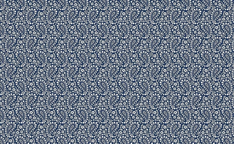 Classic Keepsakes In Blue Rose Paisley Floral Navy Blue by Kanvas Studio for Benartex Fabrics - 14650-55