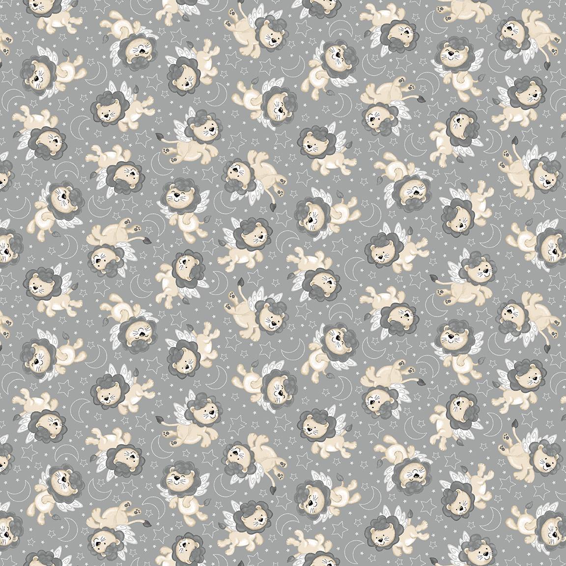 Moonlit Dreams Tossed Lions Gray by Victoria Hutto for Studio E - E-8024-95