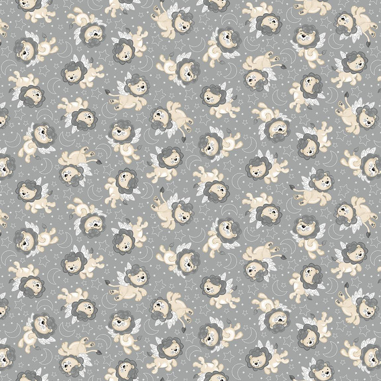 Moonlit Dreams Tossed Lions Gray by Victoria Hutto for Studio E - E-8024-95