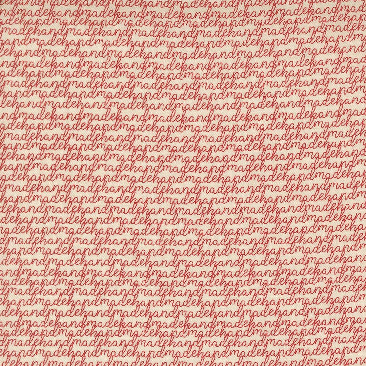 Threads Porcelain Red Handmade Text and Words by Sweetwater for Moda Fabrics - 55681 11