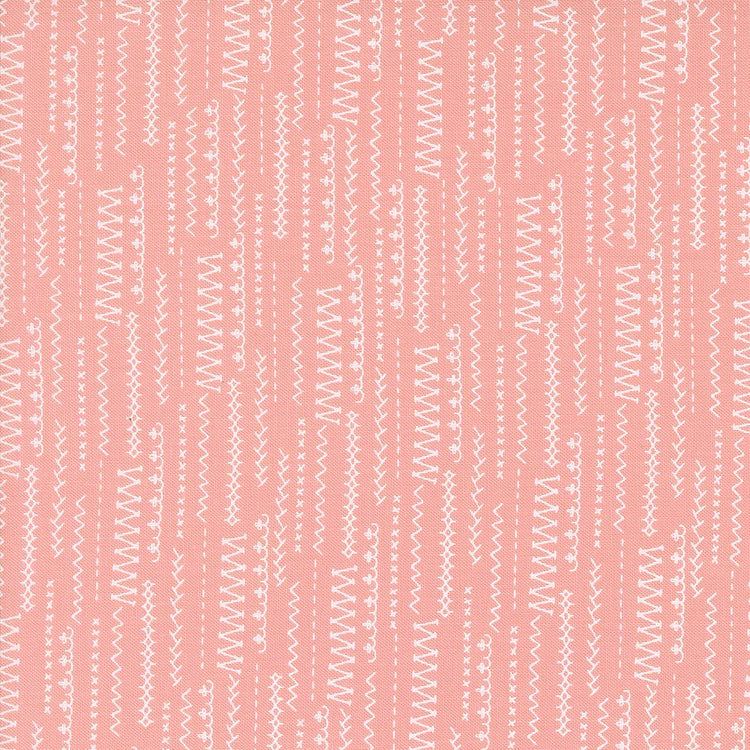 Threads Pink Stitched Up Stripes by Sweetwater for Moda Fabrics - 55686 22