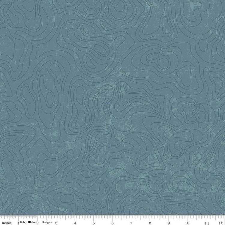 The National Parks Topographic Blue by Anderson Design Group for Riley Blake Designs - C13293-BLUE