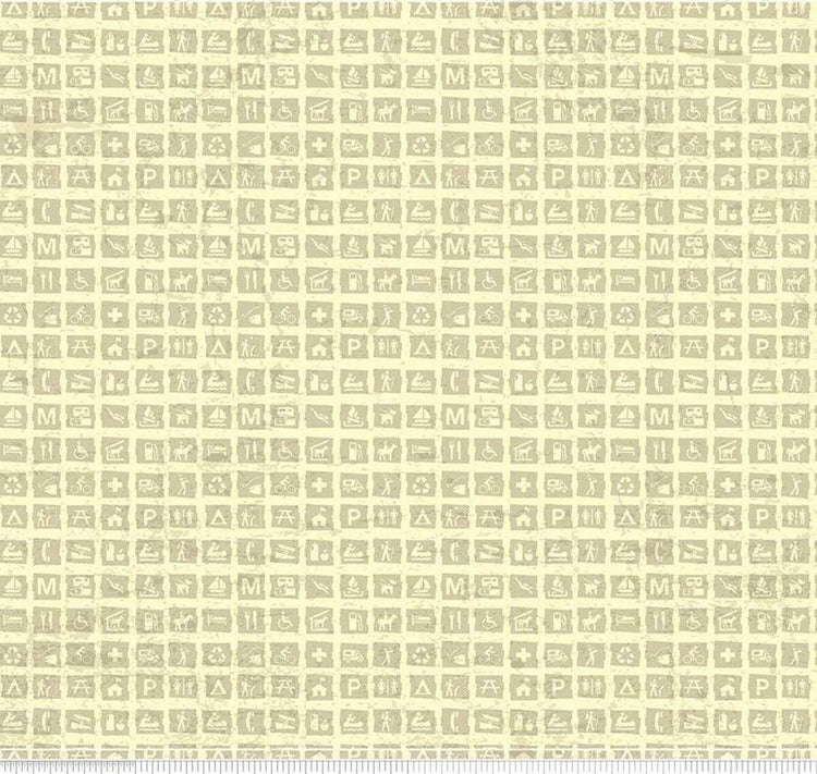 The National Parks Park Signs Cream by Anderson Design Group for Riley Blake Designs - C8783-CREAM