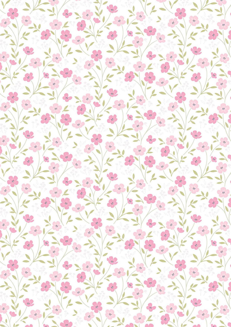 The Pressed Flower Collection Timeless Blossom White by Cassandra Connolly for Lewis & Irene - CC54.1