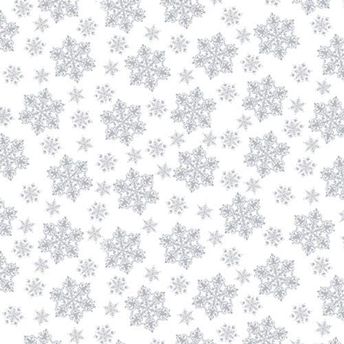 Quilter's Flour VI Medium Snowflake White on White for Henry Glass - 1684-01W
