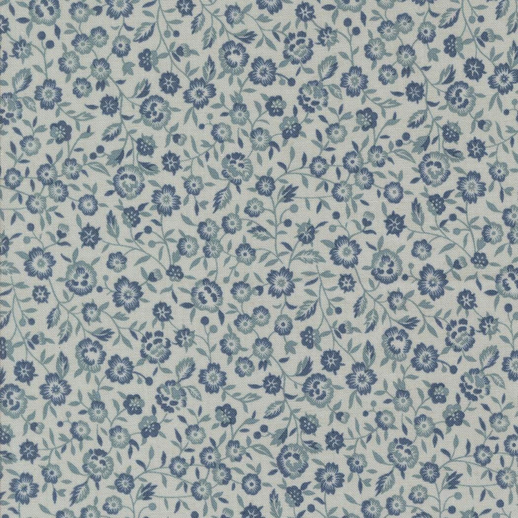 Sacre Bleu Ciel Blue Renoncule Florals by French General for Moda Fabrics - 13974 15
