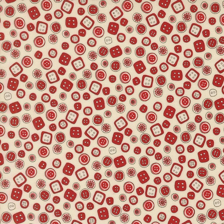 Threads Porcelain Red Buttons Novelty Buttons by Sweetwater for Moda Fabrics - 55682 11