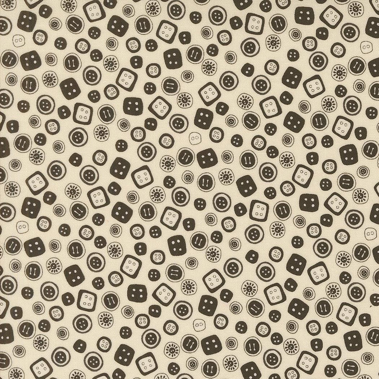 Threads Porcelain Black Buttons Novelty Buttons by Sweetwater for Moda Fabrics - 55682 25