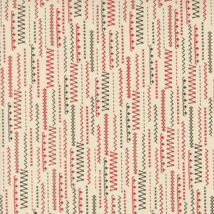 Threads Porcelain Multi Stitched Up Stripes by Sweetwater for Moda Fabrics - 55686 11