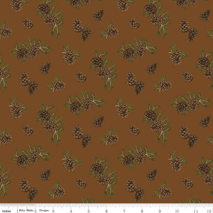 Pine Grove Pinecones Brown by Riley Blake Designs - C15933-BROWN