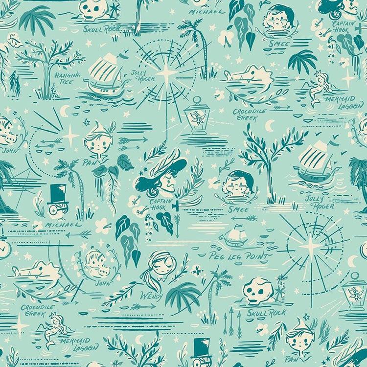 Forever Neverland Neverland Map Songbird by Jill Howarth for Riley Blake Designs - C15902-SONGBIRD