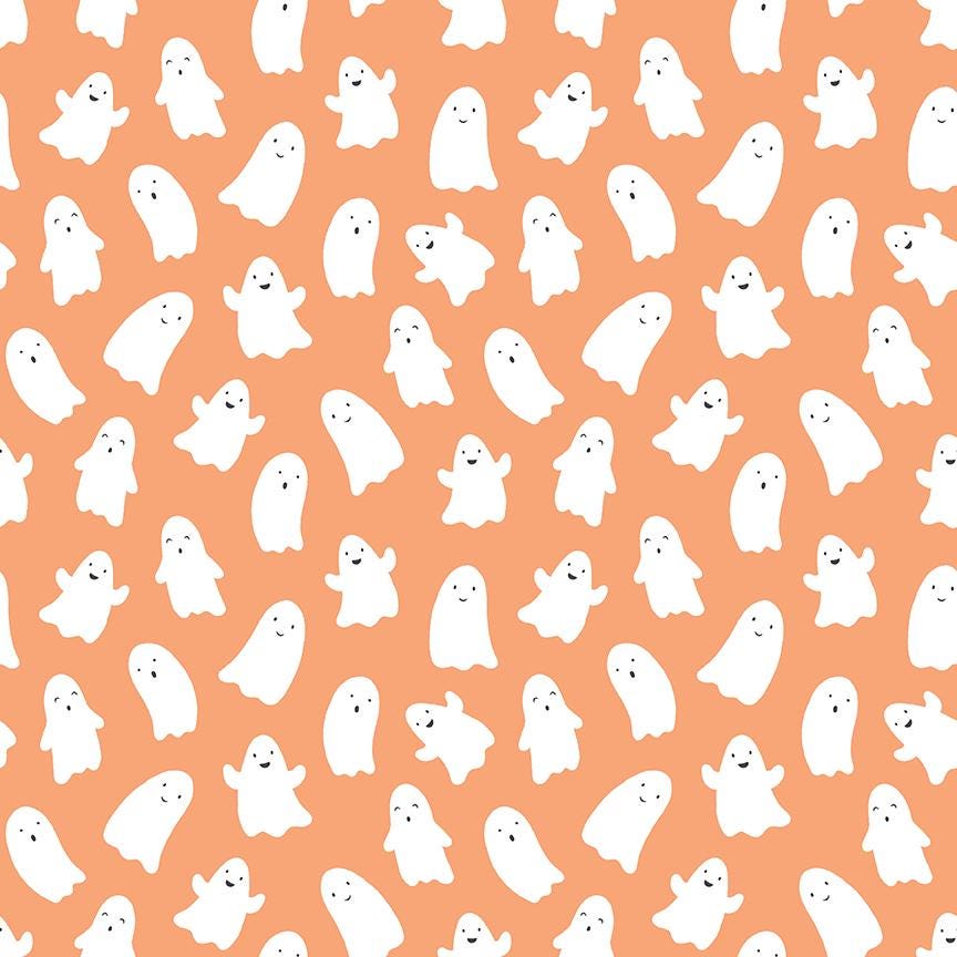 Hey Pumpkin Ghosts Pumpkin by My Mind's Eye for Riley Blake Designs - C16032-PUMPKIN