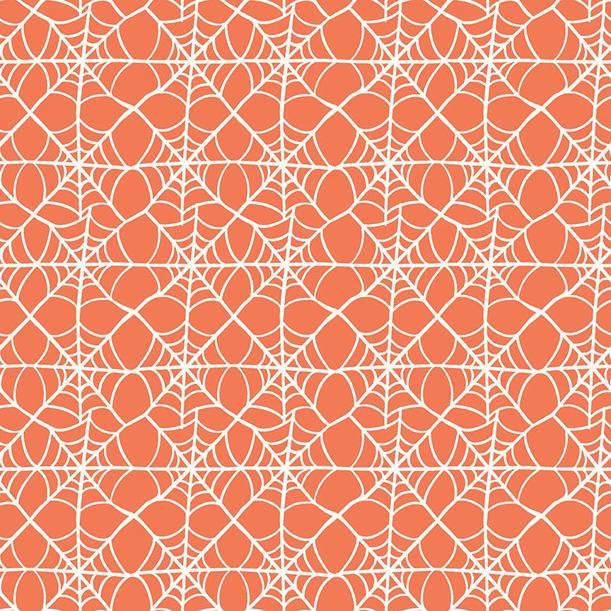 Hey Pumpkin Webs Orange by My Mind's Eye for Riley Blake Designs - C16033-ORANGE