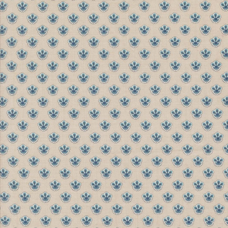 Sacre Bleu Smoke French Blue Campanule Blenders by French General for Moda Fabrics - 13977 13