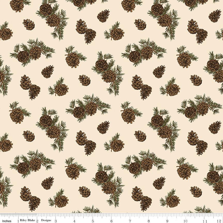 Pine Grove Pinecones Putty by Riley Blake Designs - C15933-PUTTY