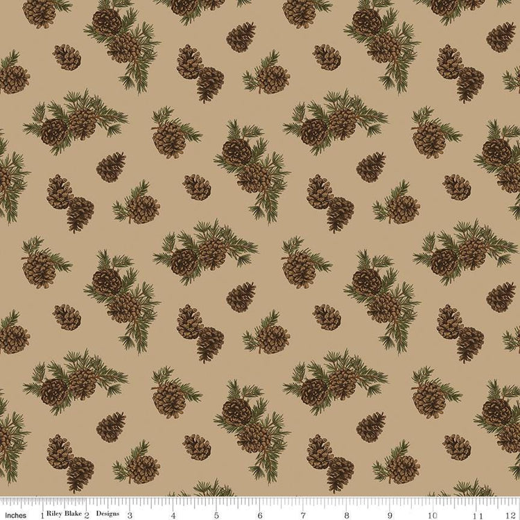 Pine Grove Pinecones Tan by Riley Blake Designs - C15933-TAN