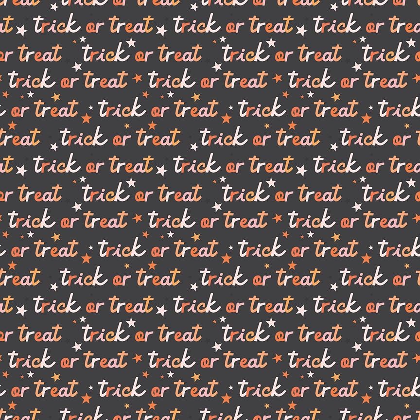 Hey Pumpkin Trick or Treat Charcoal by My Mind's Eye for Riley Blake Designs - C16034-CHARCOAL