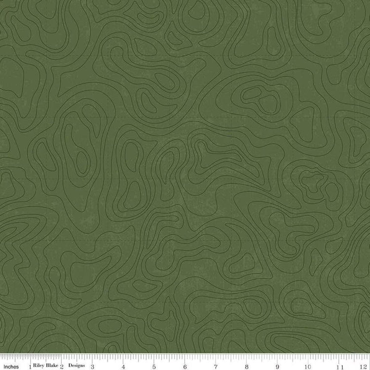 The National Parks Topographic Chive by Anderson Design Group for Riley Blake Designs - C13293-CHIVE
