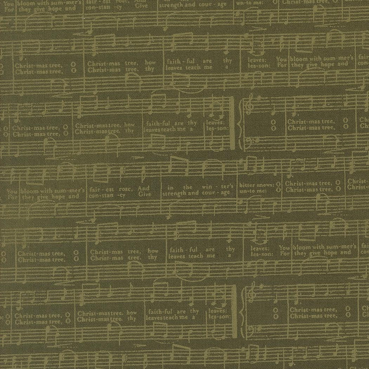 Berry And Pine O Christmas Tree Text and Words Music Notes Wintergreen by Lella Boutique for Moda Fabrics - 5244 13