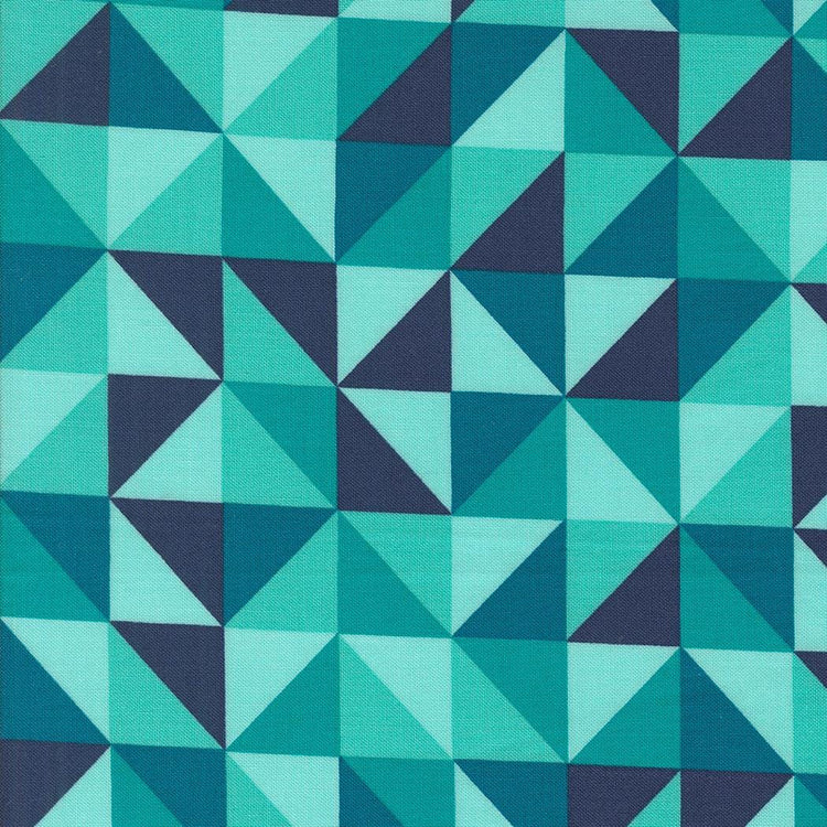 Color Crush Prism Geometric Half Square Triangle Turquoise by V and Co. Vanessa Christenson for Moda Fabrics - 10883 15