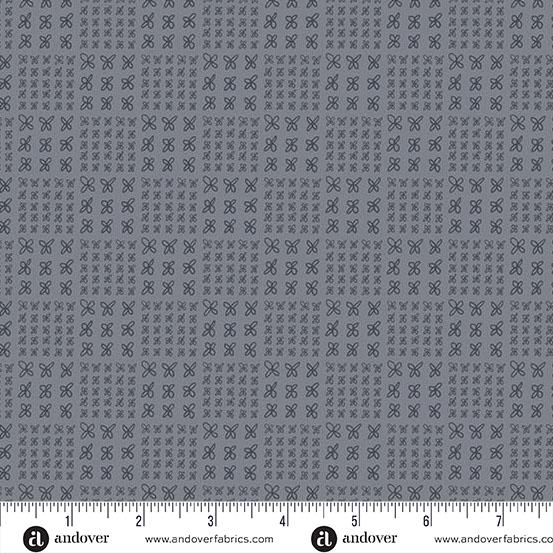 Conway Cottage Grey Flower Box by Karen Lewis Textiles for Andover Fabrics - A-1419-C