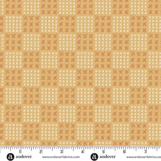 Conway Cottage Pale Ginger Flower Box by Karen Lewis Textiles for Andover Fabrics - A-1419-O