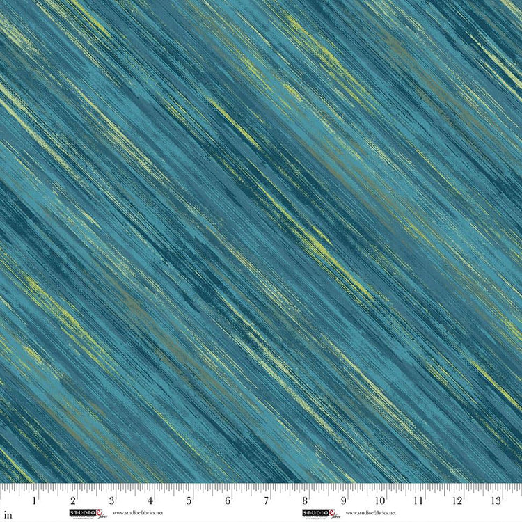 Rough Around the Edges Sketch Stripe Teal by Funny Girl Connection for Studio E - 8270-11