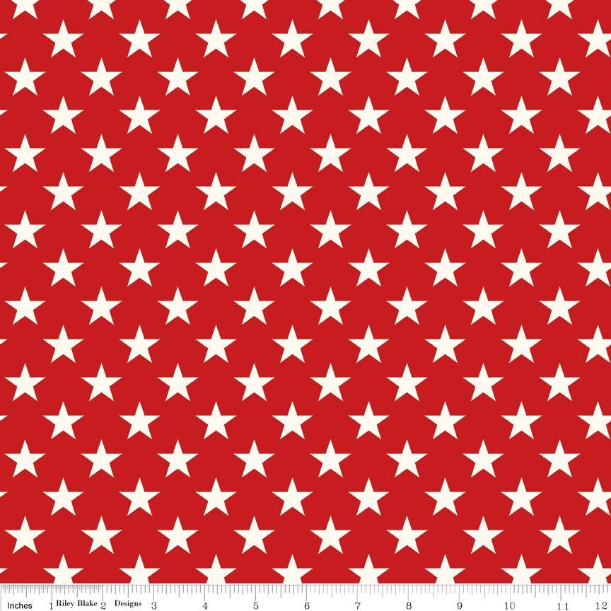 Freedom Garden Stars Red by My Mind's Eye for Riley Blake Designs - C15622-RED
