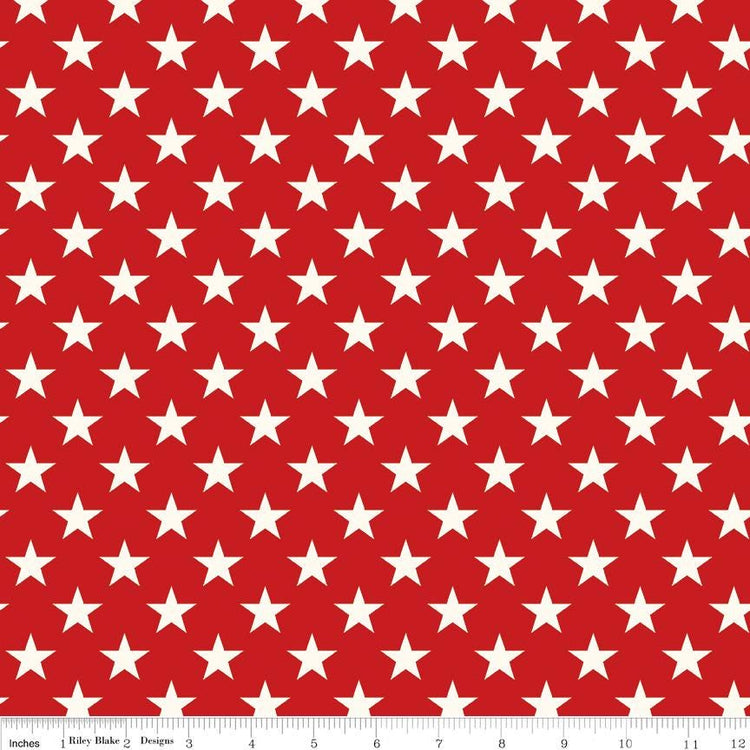 Freedom Garden Stars Red by My Mind's Eye for Riley Blake Designs - C15622-RED