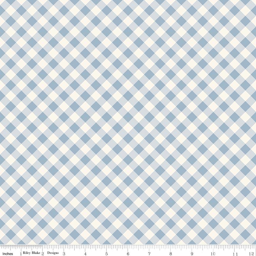 Freedom Garden Gingham Sky by My Mind's Eye for Riley Blake Designs - C15624-SKY