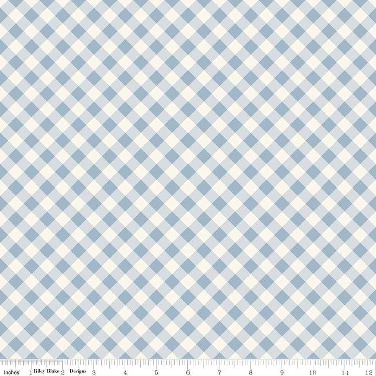 Freedom Garden Gingham Sky by My Mind's Eye for Riley Blake Designs - C15624-SKY