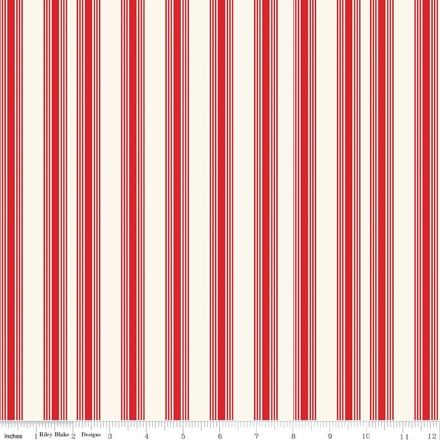 Freedom Garden Stripes Red by My Mind's Eye for Riley Blake Designs - C15623-RED