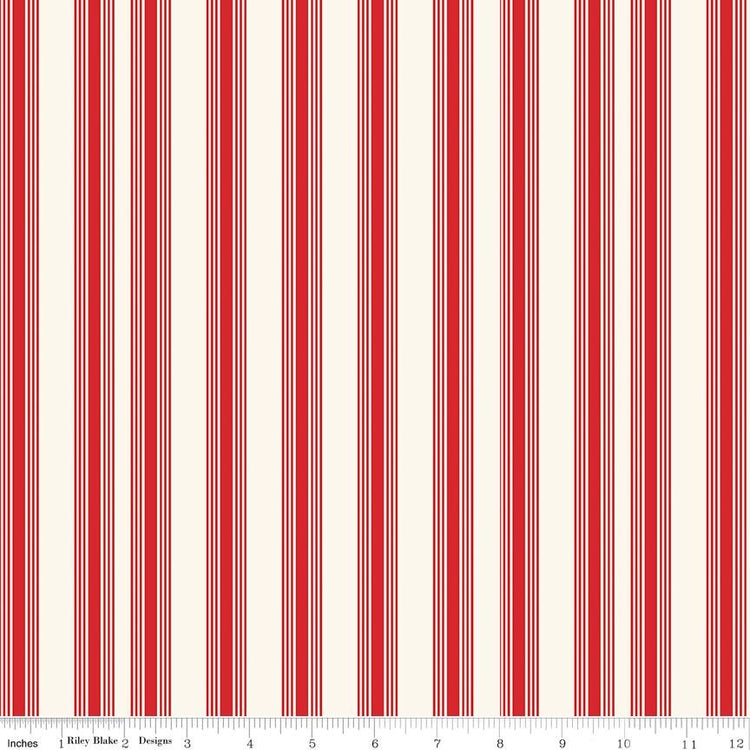 Freedom Garden Stripes Red by My Mind's Eye for Riley Blake Designs - C15623-RED