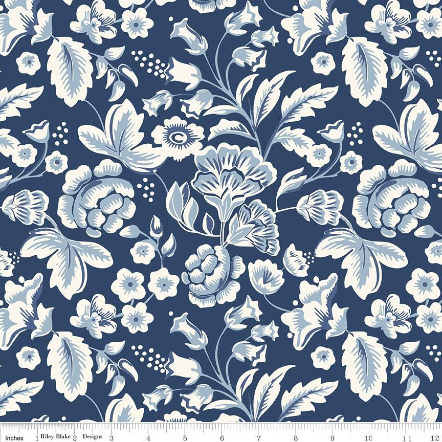 Freedom Garden Main Blue by My Mind's Eye for Riley Blake Designs - C15620-BLUE
