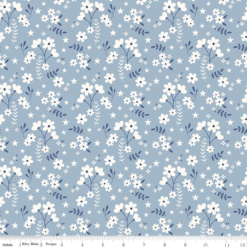 Freedom Garden Ditsy Floral Sky by My Mind's Eye for Riley Blake Designs - C15625-SKY