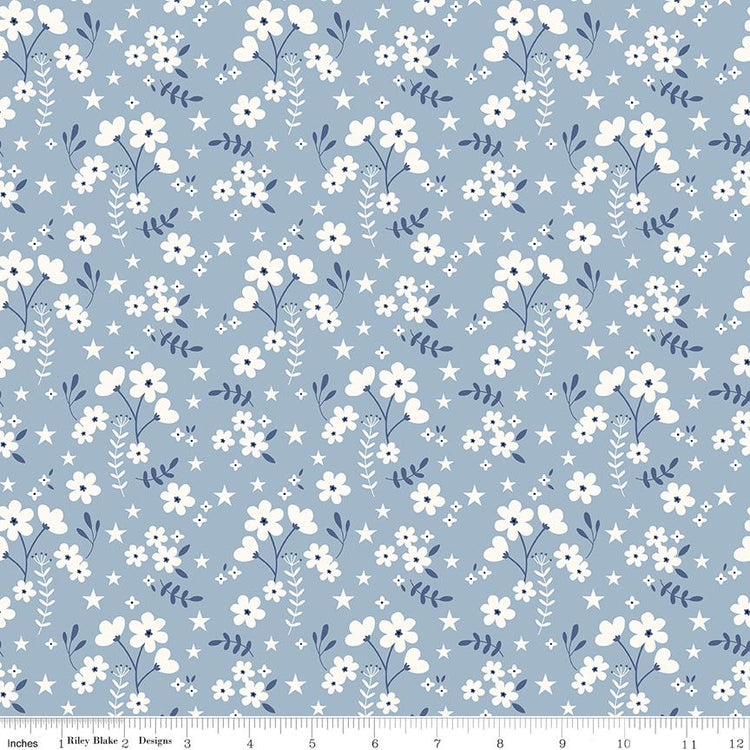 Freedom Garden Ditsy Floral Sky by My Mind's Eye for Riley Blake Designs - C15625-SKY
