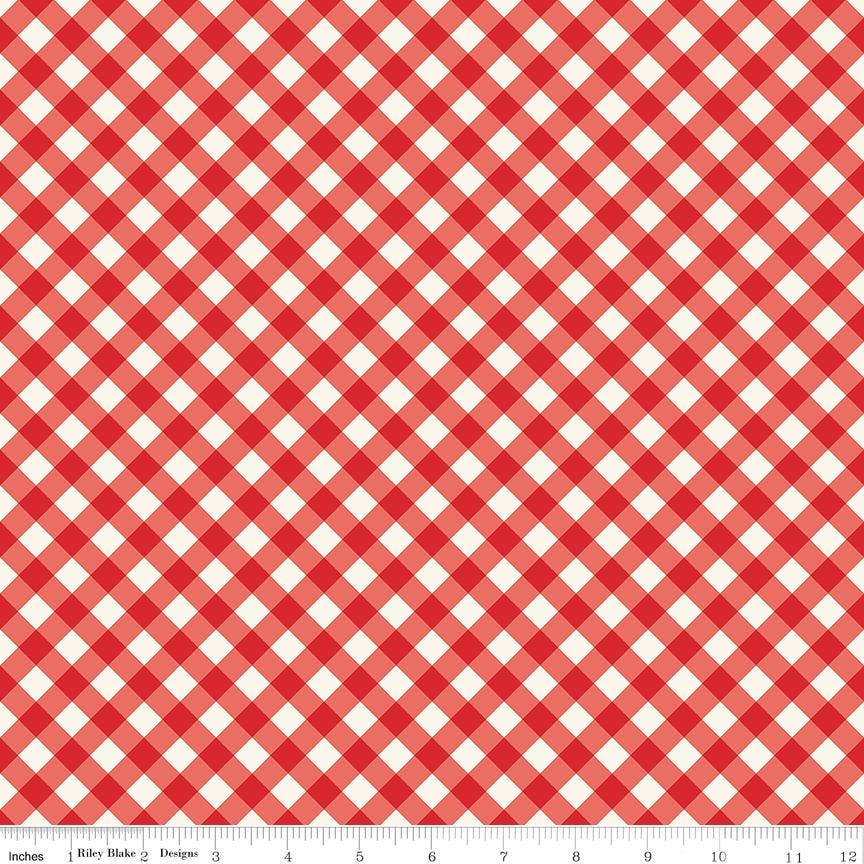 Freedom Garden Gingham Red by My Mind's Eye for Riley Blake Designs - C15624-RED