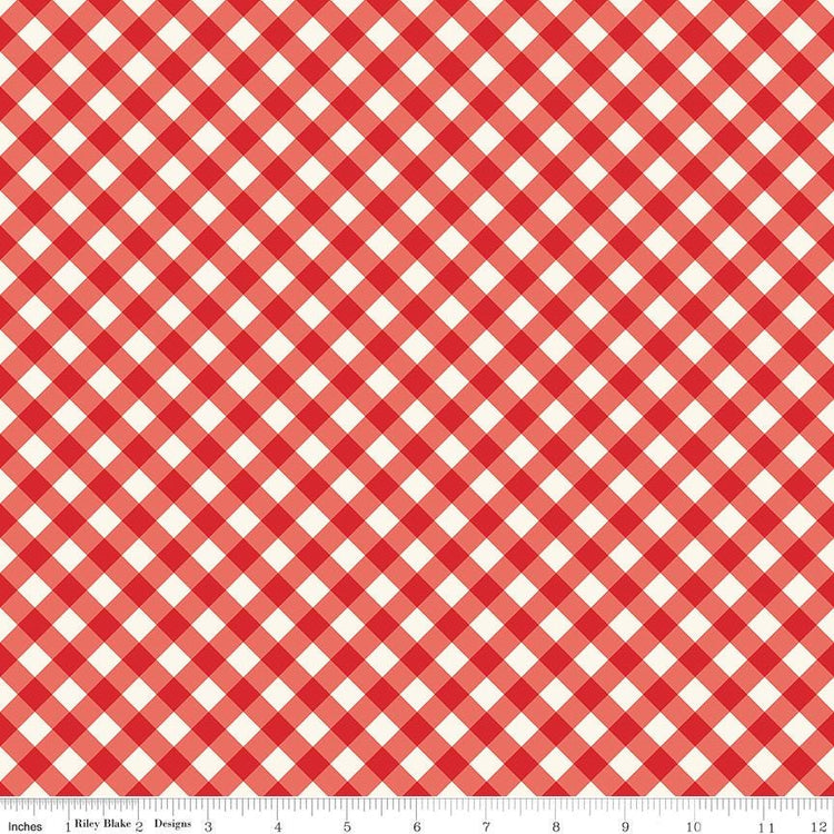 Freedom Garden Gingham Red by My Mind's Eye for Riley Blake Designs - C15624-RED