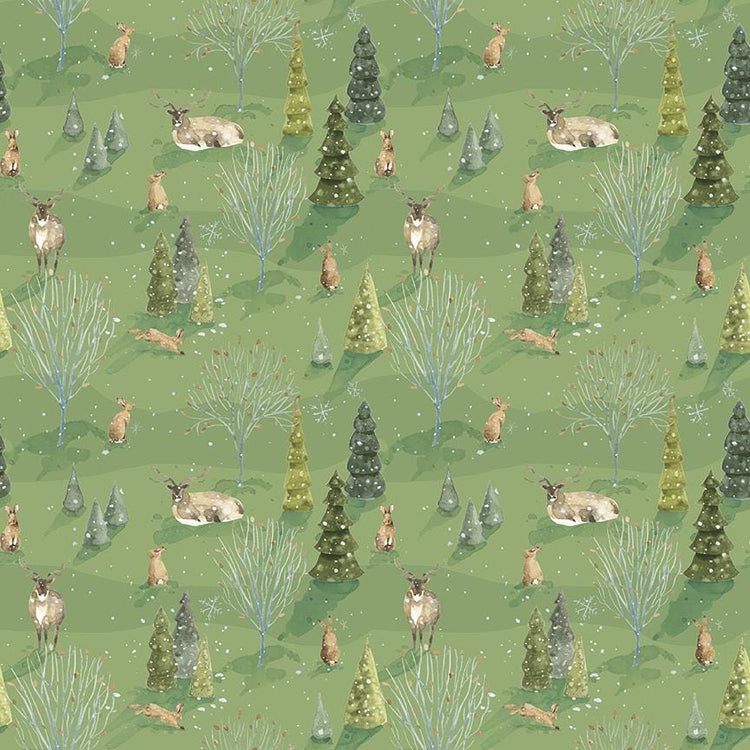 Santa's Tree Farm Woodland Green by Lisa Audit for Riley Blake Designs - CD16451-GREEN