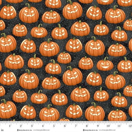 Ghosts in the Graveyard Pumpkins Glow by Shelly Comiskey for Henry Glass - Q2029G-39