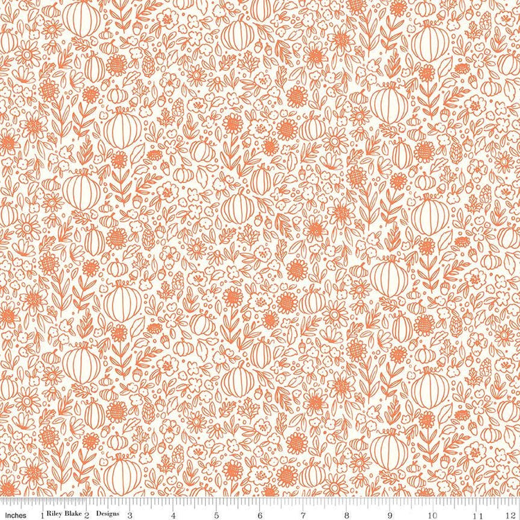 Happy Fall Days Floral Outline Cloud by Kelsey Carlson for Riley Blake Designs - C16344-CLOUD